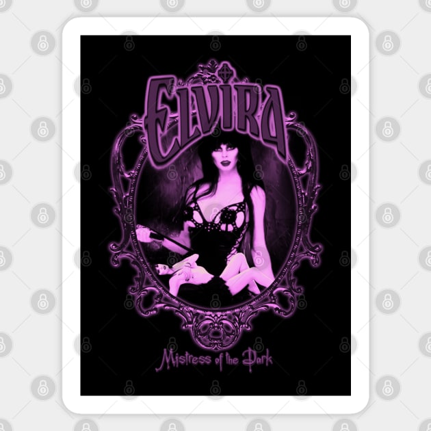 Elvira. Framed Mistress. (Version 3) Sticker by The Dark Vestiary